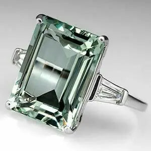 Starożytna Srebrna Pierścionek z Turkusem i Kryształami