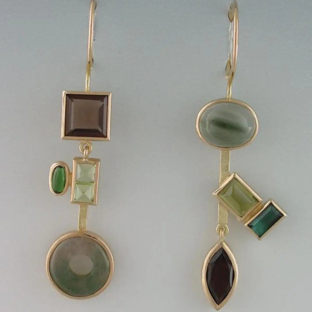 Vintage'owe wiszące kolczyki z kryształowym lasem