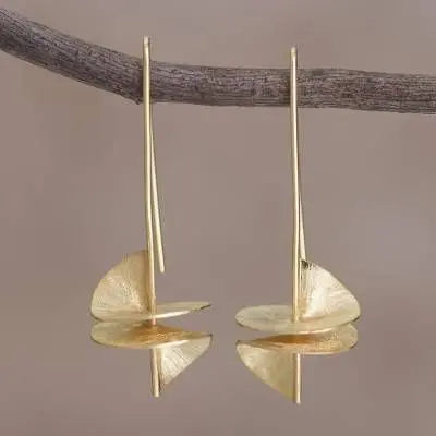 Vintage'owe złote kolczyki ze skalami