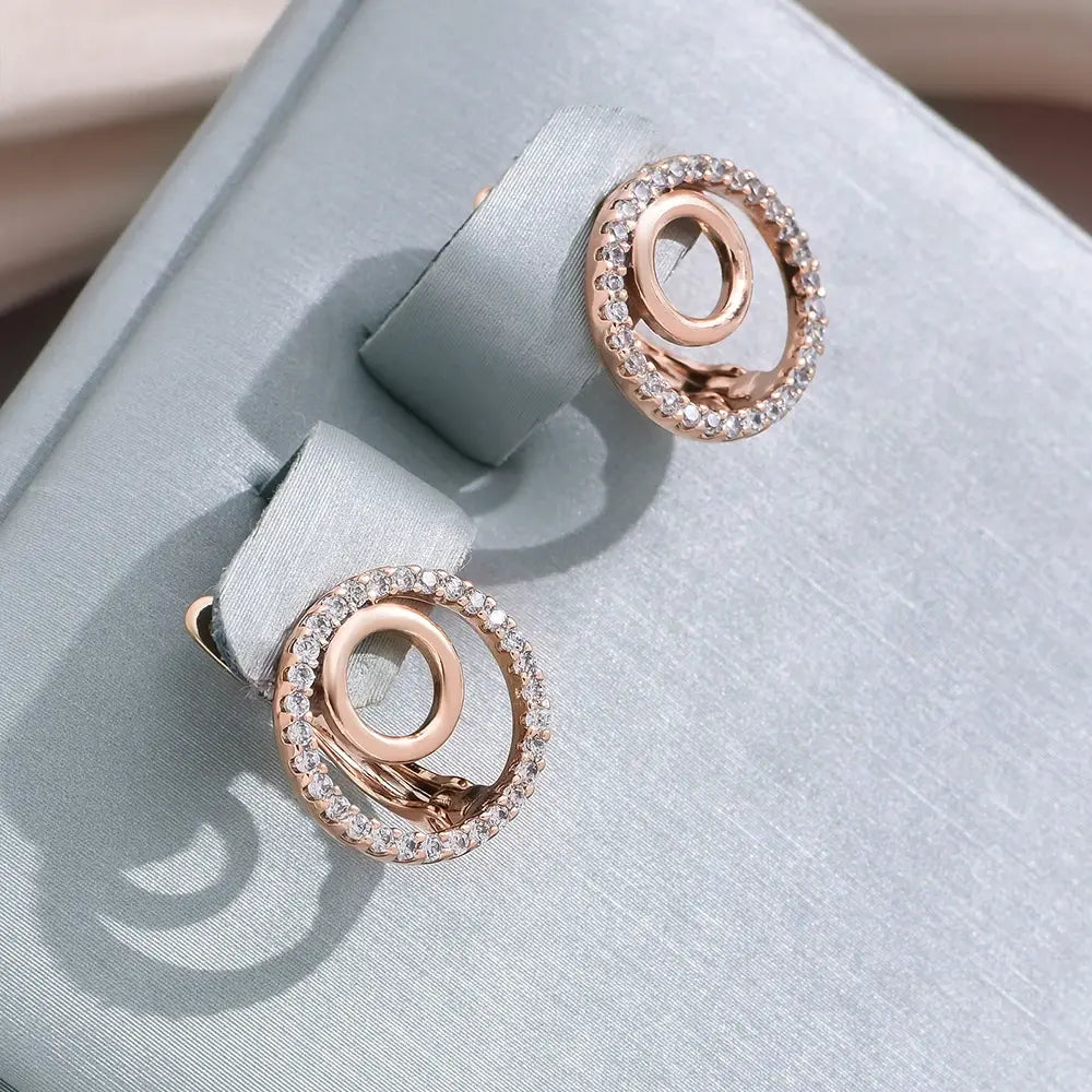 Eleganckie hollow spiral earrings wykonane ze złota