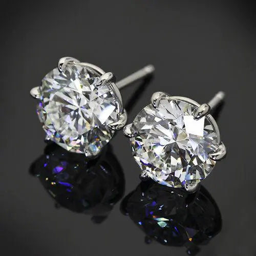 Vintageowe okrągłe srebrne kolczyki białe