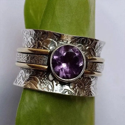 Pierścień medytacyjny z bohemyjskiego kryształu