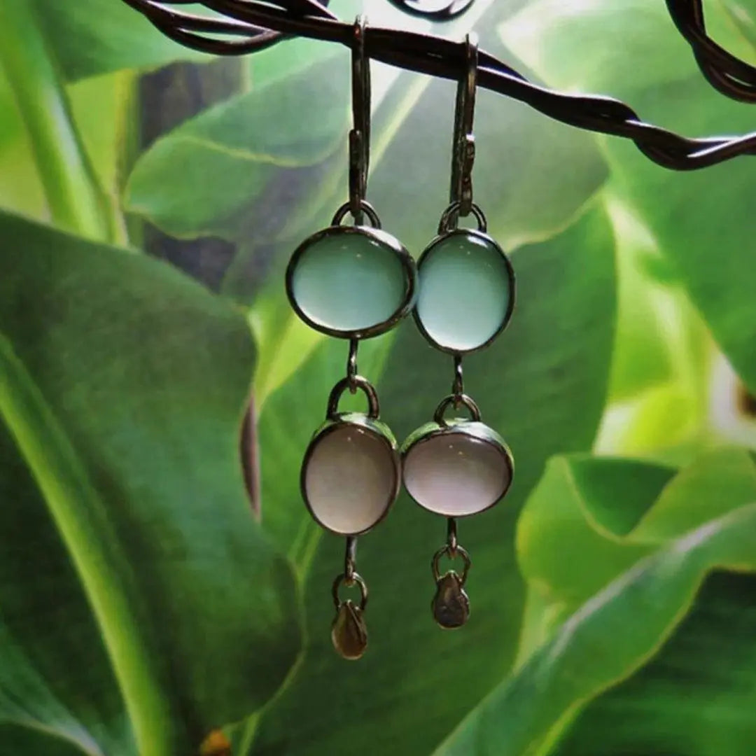 Kolczyki boho z kryształami w srebrze