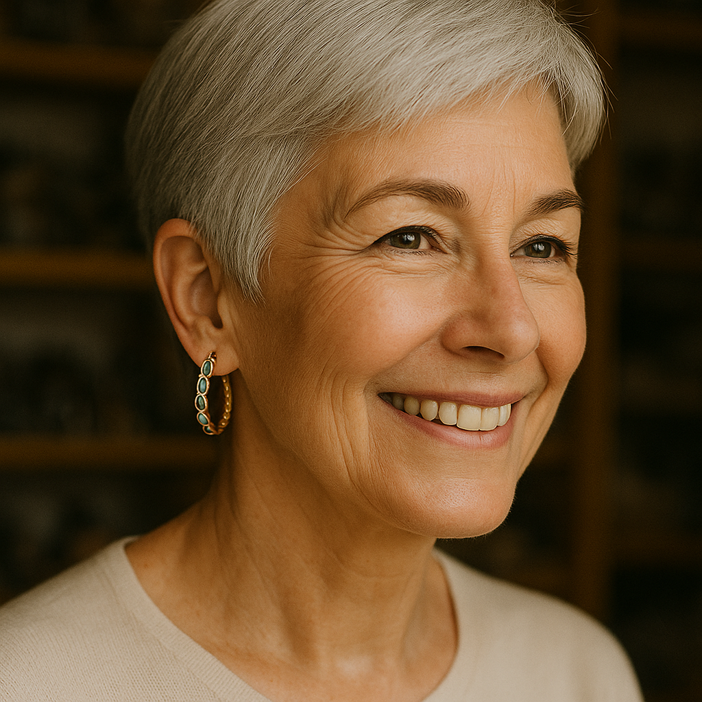 Vintage'owe niebieskie opalowe złote kolczyki koła