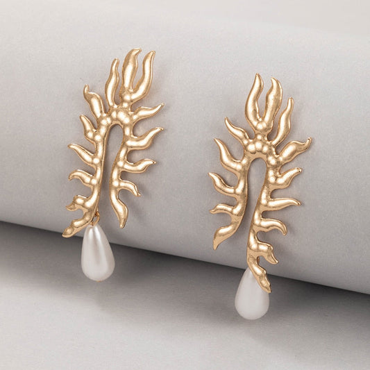 Kolczyki z koralowca z perełką słodkowodną