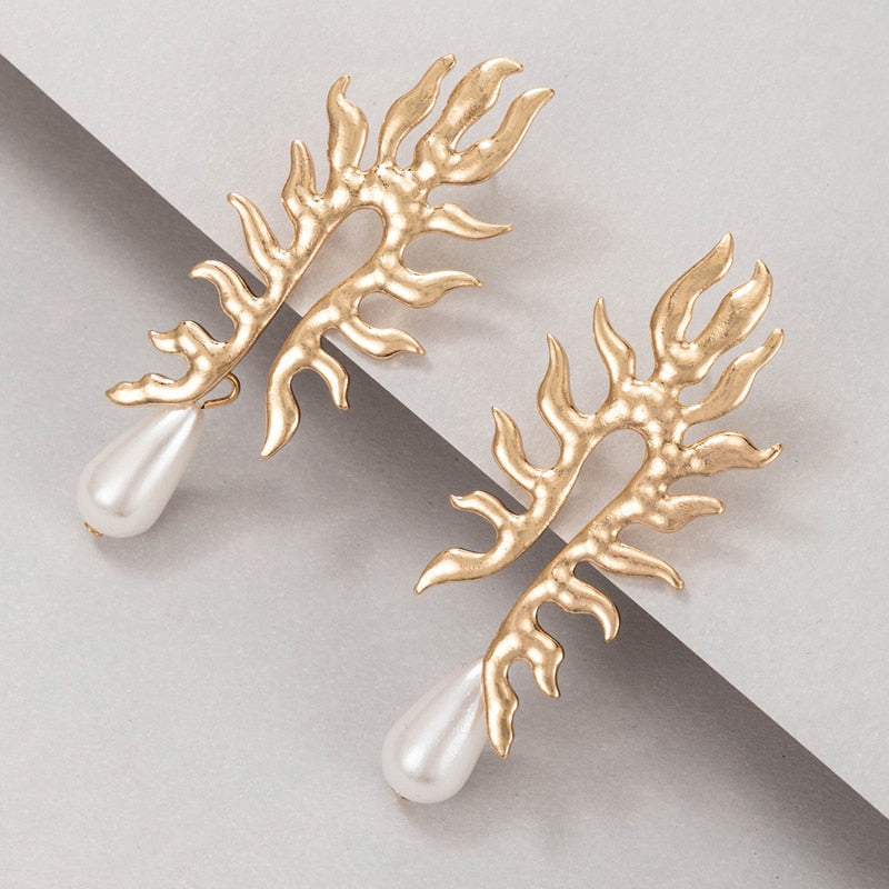 Kolczyki z koralowca z perełką słodkowodną