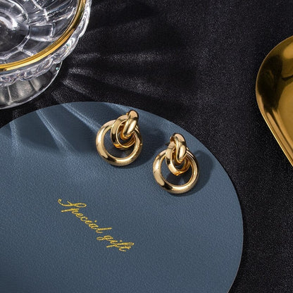 Luksusowe złote kolczyki