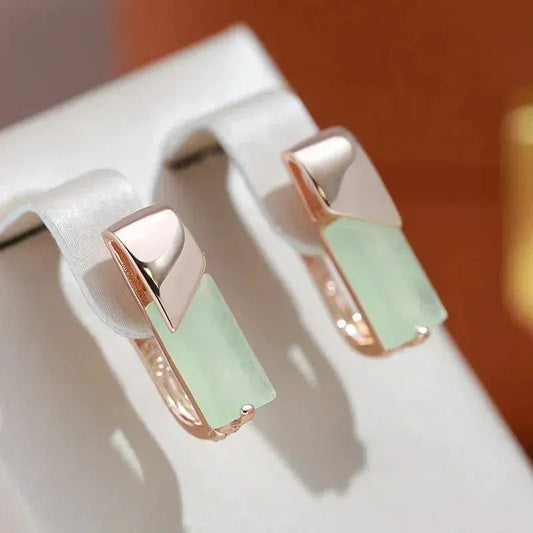 Eleganckie Zielone Kolczyki