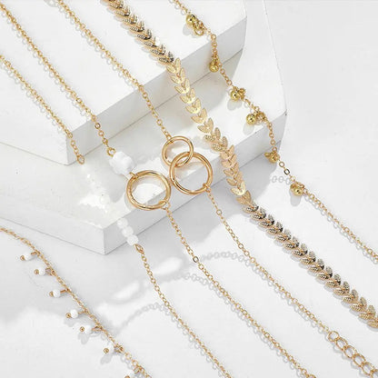 Zestaw bransoletek boho w złocie