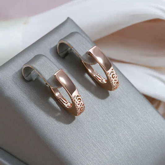 Eleganckie złote semi-kółeczka earrings