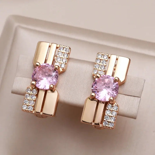 Kolczyki z cyrkoniami w kształcie róży