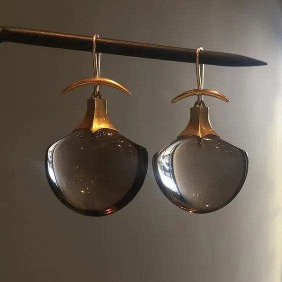 Vintageowe kolczyki z kryształami kosmicznymi