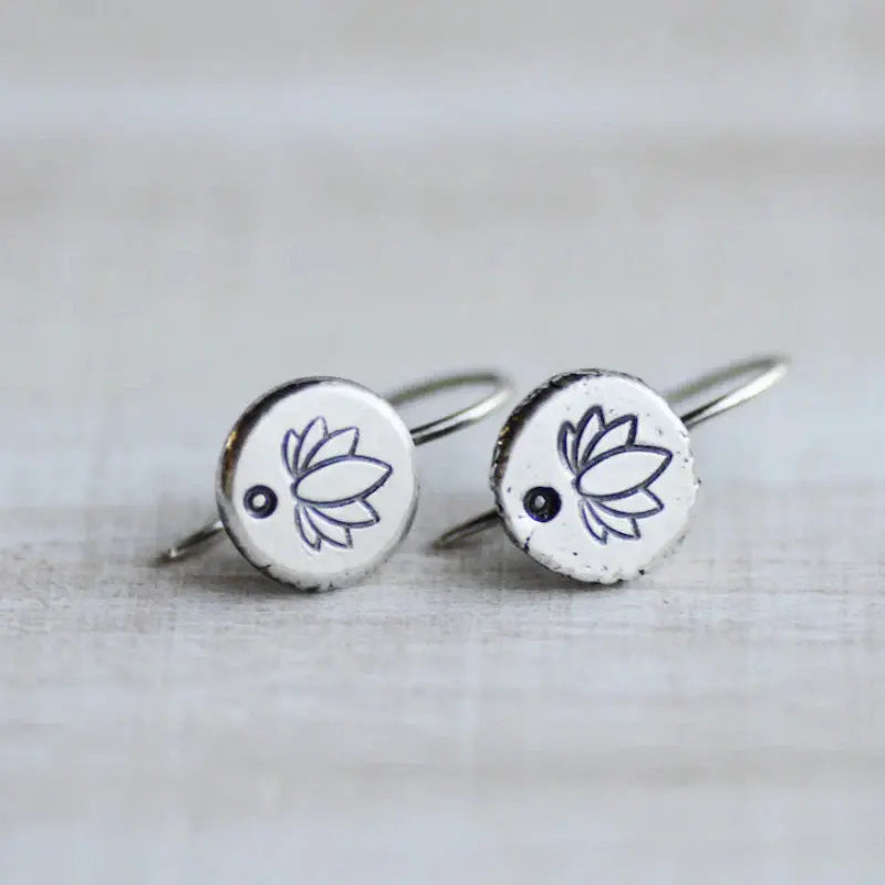 Vintage Małe Zaokrąglone Srebrne Kolczyki