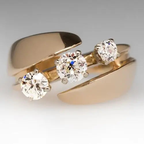 Wintage Otwarte Pierścień z Cyrkonią