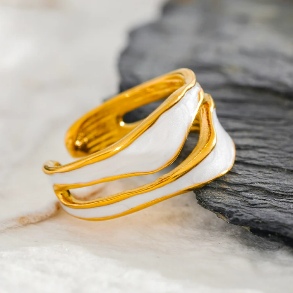 Wiejskie pierścionek z białego złota