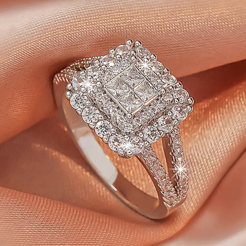 Srebrny pierścień Cubic Bright